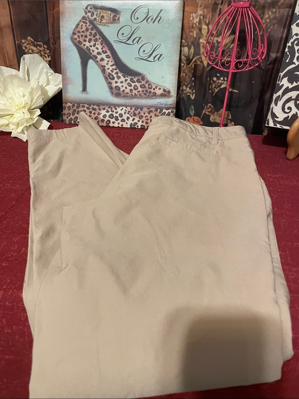 new directions Beige Straight-Leg Trousers